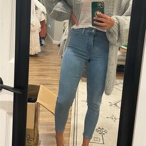 Current/Elliott Blue Skinny Jeans High-Waisted Stretch